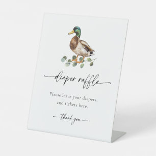 Signe De Table Aquarelle Mallard Baby shower de canard Raffin de