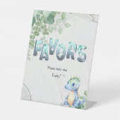 Signe De Table Aquarelle mignonne Bébé Dinosaure 1er anniversaire (Recto)