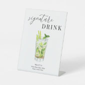 Signe De Table Aquarelle moderne élégante Signature Boisson (Recto)