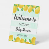 Signe De Table Aquarelle moderne Lemon Tree Baby shower Bienvenue (Recto)