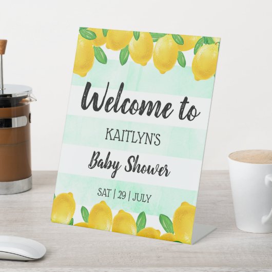 Signe De Table Aquarelle moderne Lemon Tree Baby shower Bienvenue (In SItu)