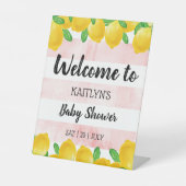 Signe De Table Aquarelle moderne Lemon Tree Baby shower Bienvenue (Recto)