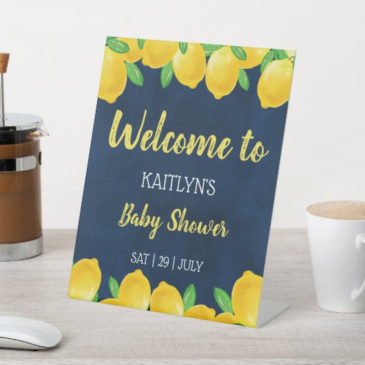 Signe De Table Aquarelle moderne Lemon Tree Baby shower Bienvenue (In SItu)