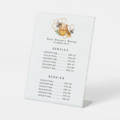 Signe De Table Aquarelle moderne peignes de miel avec abeille (Recto)