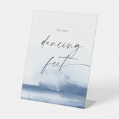 Signe De Table Aquarelle moderne Pied de danse Mariage bleu (Recto)