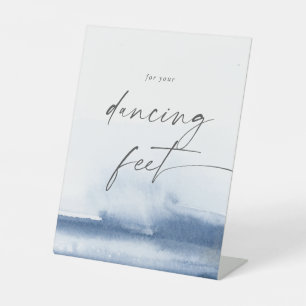 Signe De Table Aquarelle moderne Pied de danse Mariage bleu