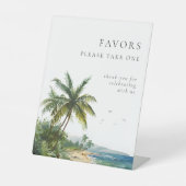 Signe De Table Aquarelle moderne Plage tropicale Faveurs de maria (Recto)