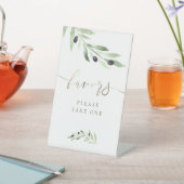 Signe De Table aquarelle olivier branche favoritisme guéridon (In SItu)