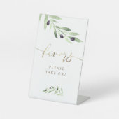 Signe De Table aquarelle olivier branche favoritisme guéridon (Recto)