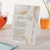 Signe De Table Aquarelle Parties scintillant or Abstraite (In SItu)