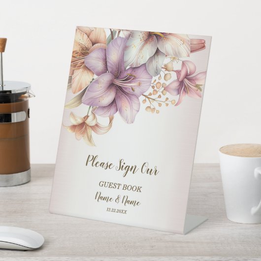 Signe De Table Aquarelle Party Boho rose Fleurs Élégant (In SItu)