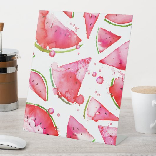 Signe De Table Aquarelle pastèque 1 (In SItu)