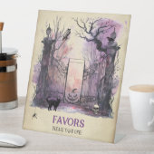 Signe De Table Aquarelle Porte gothique Entrée Halloween (In SItu)