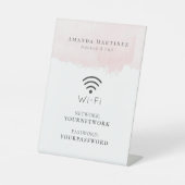 Signe De Table Aquarelle rose vif Wi-Fi (Recto)