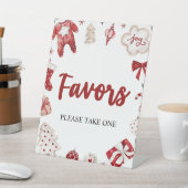 Signe De Table Aquarelle Rouge hiver mignonne Noël Favoriser Sign (In SItu)