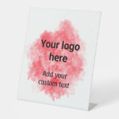 Signe De Table Aquarelle rouge simple ajouter votre logo texte pe (Recto)