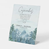 Signe De Table Aquarelle rustique Blue Mountains Mariage Cake (Recto)