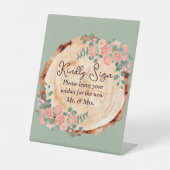 Signe De Table Aquarelle rustique Bois Slice Sage Vert (Recto)