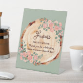 Signe De Table Aquarelle rustique Bois Slice Sage Vert (In SItu)