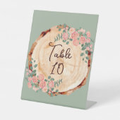 Signe De Table Aquarelle rustique Bois Slice Sage Vert (Recto)