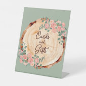 Signe De Table Aquarelle rustique Bois Slice Sage Vert (Recto)