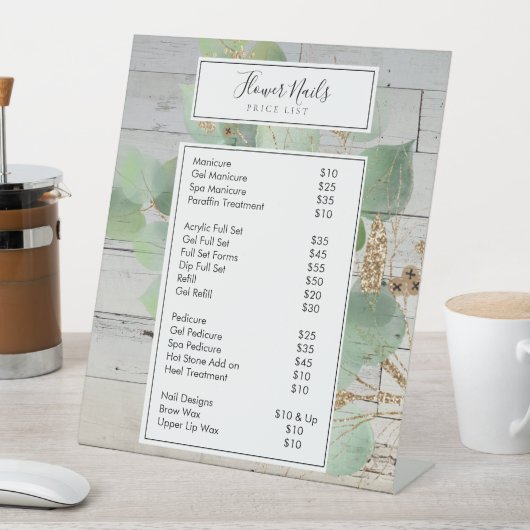 Signe De Table Aquarelle rustique Vert Clou Salon Prix (In SItu)