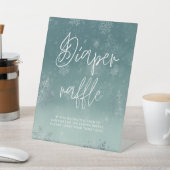 Signe De Table Aquarelle Snowflakes Baby shower Diaper Raffin (In SItu)