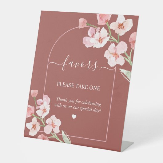 Signe De Table Aquarelle Terme moderne Favoris Arc Floral (Recto)