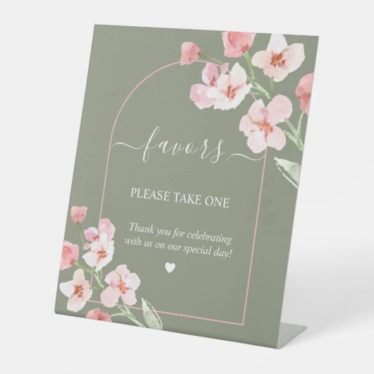 Signe De Table Aquarelle Terme moderne Favoris Arc Floral (Recto)