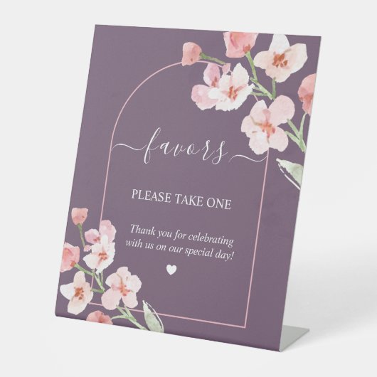 Signe De Table Aquarelle Terme moderne Favoris Arc Floral (Recto)