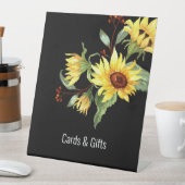 Signe De Table Aquarelle Tournesol Noir Douche Signal cadeau (In SItu)