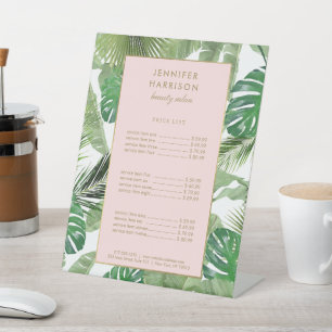 Signe De Table Aquarelle Tropical Feuille Motif