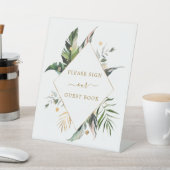 Signe De Table Aquarelle tropicale Feuille Mariage livre d'hôtes (In SItu)