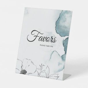 Signe De Table Aquarelle turquoise Croquis Faveurs de mariage