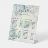 Signe De Table Aquarelle turquoise parties scintillant argentée (Recto)