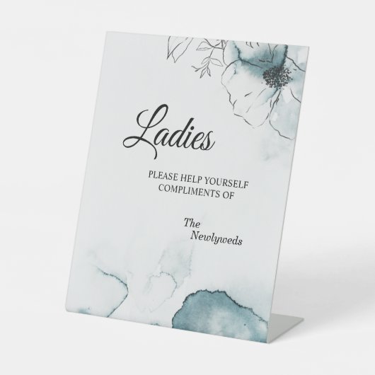 Signe De Table Aquarelle turquoise Sketch Mariage Dames Salle de  (Recto)