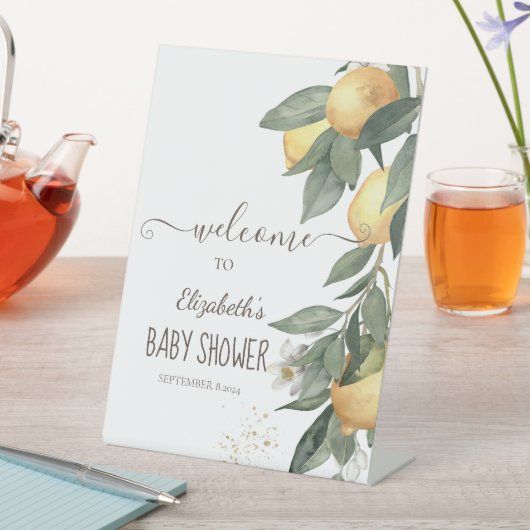 Signe De Table Aquarelle Vert citron (In SItu)