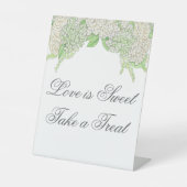 Signe De Table Aquarelle Vert et blanc Hydrangea Sweets Table (Recto)