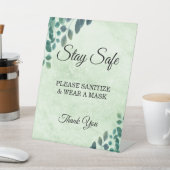 Signe De Table Aquarelle verte Eucalyptus Sécurité Feuille (In SItu)