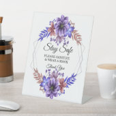 Signe De Table Aquarelle violet et bleu Sécurité Florale (In SItu)