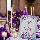 Signe De Table Aquarelle violette Floral et Mariage Parties scint