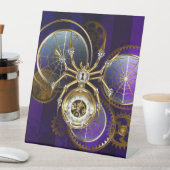 Signe De Table Araignée Steampunk sur fond violet (In SItu)