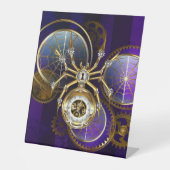 Signe De Table Araignée Steampunk sur fond violet (Recto)
