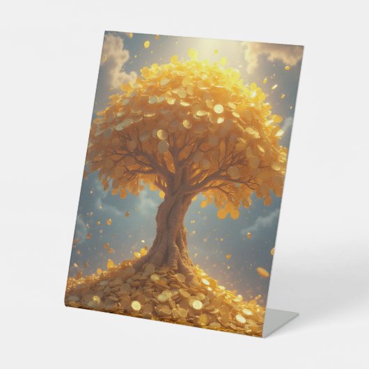 Signe De Table arbre d'argent doré pièces d'or (Recto)