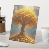 Signe De Table arbre d'argent doré pièces d'or (In SItu)