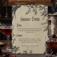 Arbre de corbeau gothique Boissons de mariage noir