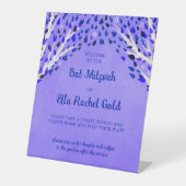 Signe De Table Arbre de la vie étoiles Custom Bat Bar Mitzvah Sig (Recto)