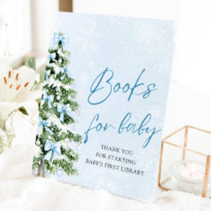 Signe De Table Arbre de Noël à Ruban Bleu pour Bébé Livres pour B
