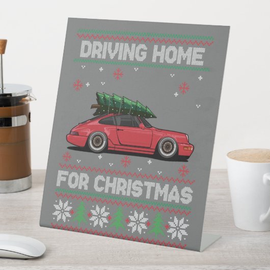 Signe De Table Arbre de Noël Oldtimer voiture Xmas laide pull pul (In SItu)