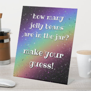 Signe De Table Arc-en-ciel Anniversaire Jelly Bean Jame Sign
